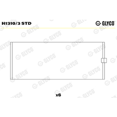 Hlavní ložiska klikového hřídele GLYCO H1310/3 STD