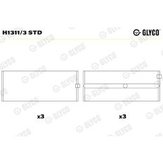 Hlavní ložiska klikového hřídele GLYCO H1311/3 STD