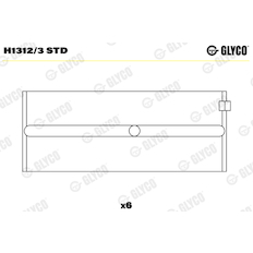 Hlavní ložiska klikového hřídele GLYCO H1312/3 STD