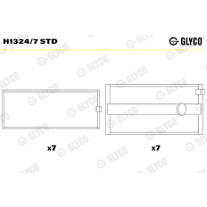 Hlavní ložiska klikového hřídele GLYCO H1324/7 STD