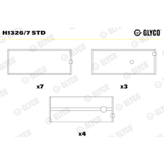 Hlavní ložiska klikového hřídele GLYCO H1326/7 STD