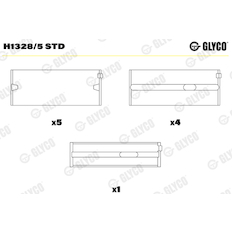 Hlavní ložiska klikového hřídele GLYCO H1328/5 STD