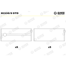 Hlavní ložiska klikového hřídele GLYCO H1330/5 STD