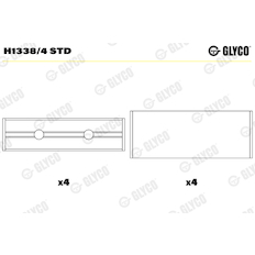 Hlavní ložiska klikového hřídele GLYCO H1338/4 STD