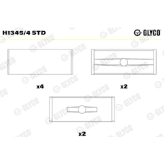 Hlavní ložiska klikového hřídele GLYCO H1345/4 STD