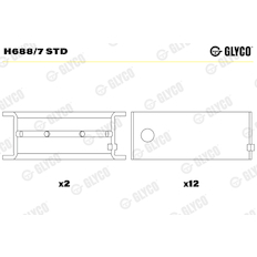 Hlavní ložiska klikového hřídele GLYCO H688/7 STD