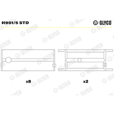 Hlavní ložiska klikového hřídele GLYCO H901/5 STD