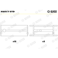 Hlavní ložiska klikového hřídele GLYCO H901/7 STD