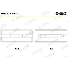 Hlavní ložiska klikového hřídele GLYCO H973/7 STD