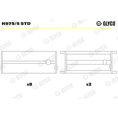 Hlavní ložiska klikového hřídele GLYCO H975/5 STD