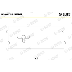 Ložisko vačkového hřídele GLYCO 53-4753 SEMI