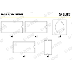 Ložisko vačkového hřídele GLYCO N082/7N SEMI
