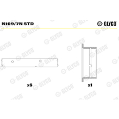 Ložisko vačkového hřídele GLYCO N109/7N STD