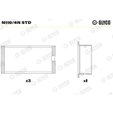 Ložisko vačkového hřídele GLYCO N110/4N STD