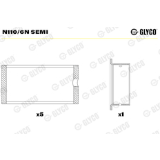 Ložisko vačkového hřídele GLYCO N110/6N SEMI