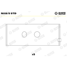 Ložisko vačkového hřídele GLYCO N118/5 STD