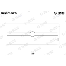 Ložisko vačkového hřídele GLYCO N139/3 STD