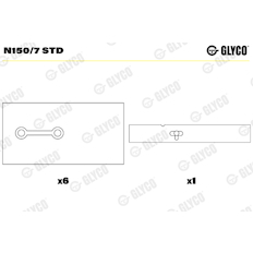 Ložisko vačkového hřídele GLYCO N150/7 STD