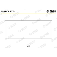 Ložisko vačkového hřídele GLYCO N156/2 STD
