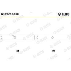 Ložisko vačkového hřídele GLYCO N157/7 SEMI