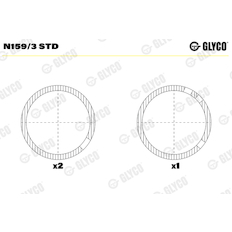 Ložisko vačkového hřídele GLYCO N159/3 STD
