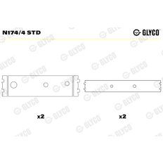 Ložisko vačkového hřídele GLYCO N174/4 STD