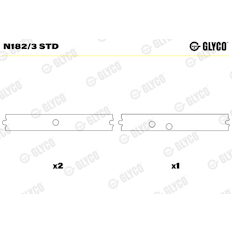 Ložisko vačkového hřídele GLYCO N182/3 STD