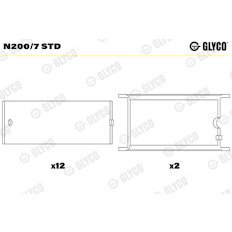 Ložisko vačkového hřídele GLYCO N200/7 STD