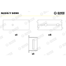 Ložisko vačkového hřídele GLYCO N205/7 SEMI