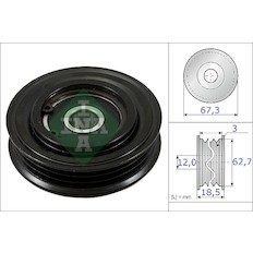 Napínací kladka, žebrovaný klínový řemen INA 531 0861 10