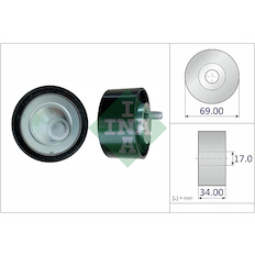 Napínací kladka, žebrovaný klínový řemen INA 531 1009 10