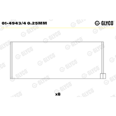 Ojniční ložisko GLYCO 01-4943/4 0.25MM