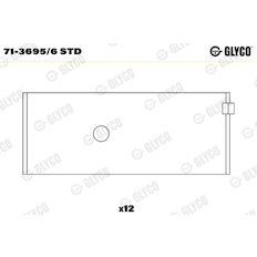 Ojniční ložisko GLYCO 71-3695/6 STD