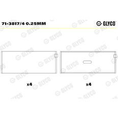Ojniční ložisko GLYCO 71-3817/4 0.25mm