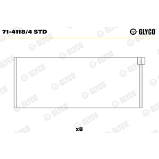 Ojniční ložisko GLYCO 71-4118/4 STD
