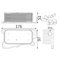 Olejový chladič, motorový olej MAHLE ORIGINAL CLC 13 001S