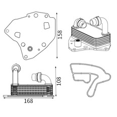 Olejový chladič, motorový olej MAHLE ORIGINAL CLC 419 000S