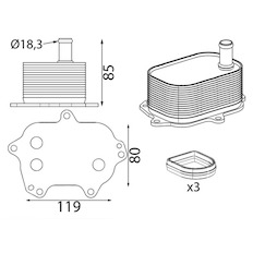 Olejový chladič, motorový olej MAHLE ORIGINAL CLC 438 000S