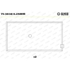Pánev ojničního ložiska GLYCO 71-3638 0.25mm