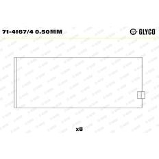 Pánev ojničního ložiska GLYCO 71-4167/4 0.50mm