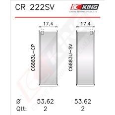 Pánev ojničního ložiska KING CR 222SV0.25