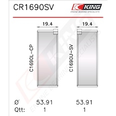 Pánev ojničního ložiska KING CR1690SV0.25