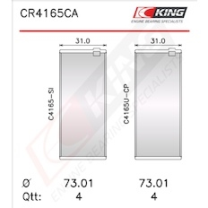 Pánev ojničního ložiska KING CR4165CA0.25