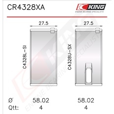 Pánev ojničního ložiska KING CR4328XA1.0