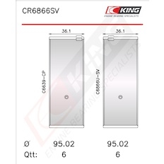 Pánev ojničního ložiska KING CR6866SV0.75
