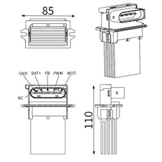 Regulace, vnitřní ventilace MAHLE ORIGINAL ABR 179 000S