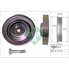 Řemenice, klikový hřídel INA 544 0087 20