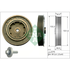 Řemenice, klikový hřídel INA 544 0101 20