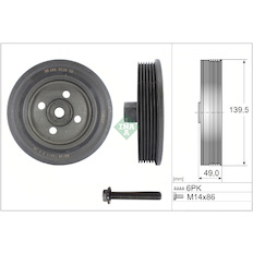 Řemenice, klikový hřídel INA 544 0139 20