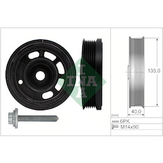 Řemenice, klikový hřídel INA 544 0172 20
